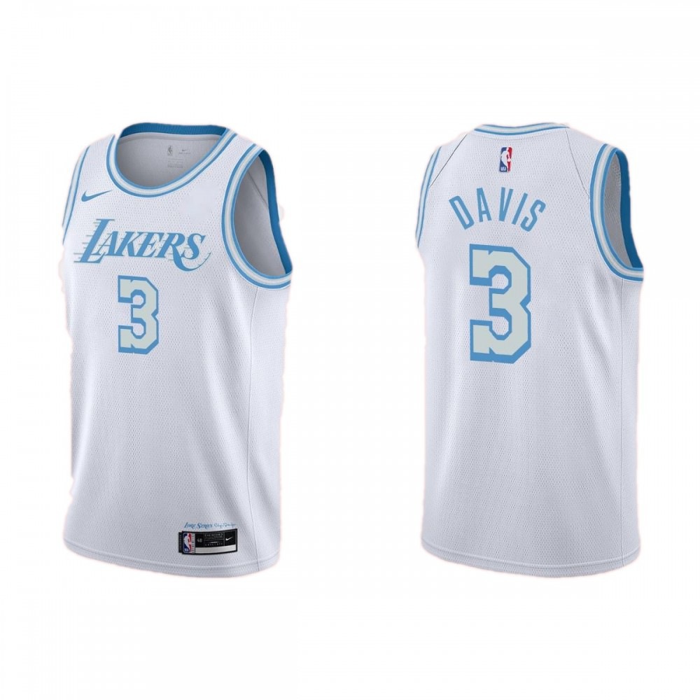 Men's Los Angeles Lakers Anthony Davis #3 White 2020/21 Swingman Jersey - City Edition-Pro Kit Vault | Brand New 26/27 Sports Jerseys